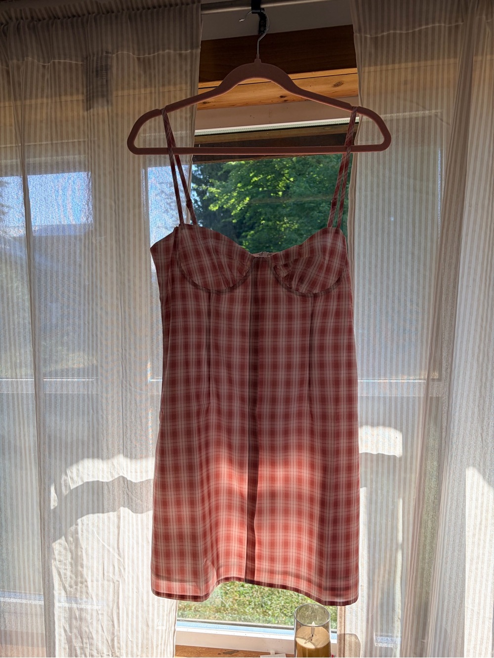 Princess Polly Pink Plaid Slip Dress with Adjustable Straps